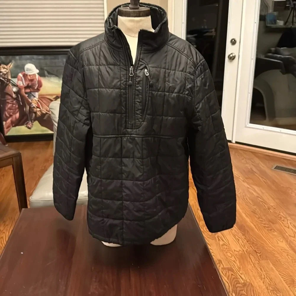 Lands End black primaloft men’s pullover jacket size medium